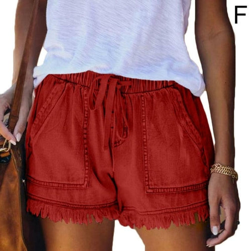 Casual Denim Short with Frayed Detail