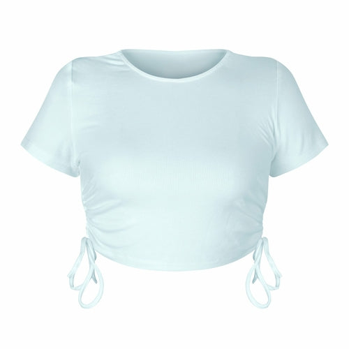 Crop Top with Drawstring Tie