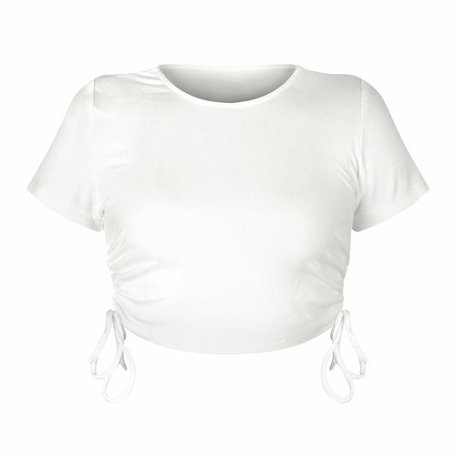 Crop Top with Drawstring Tie